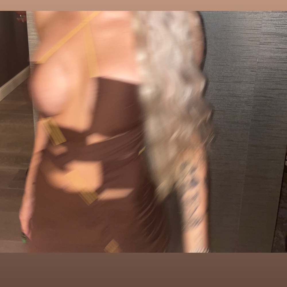 Brown mini dress